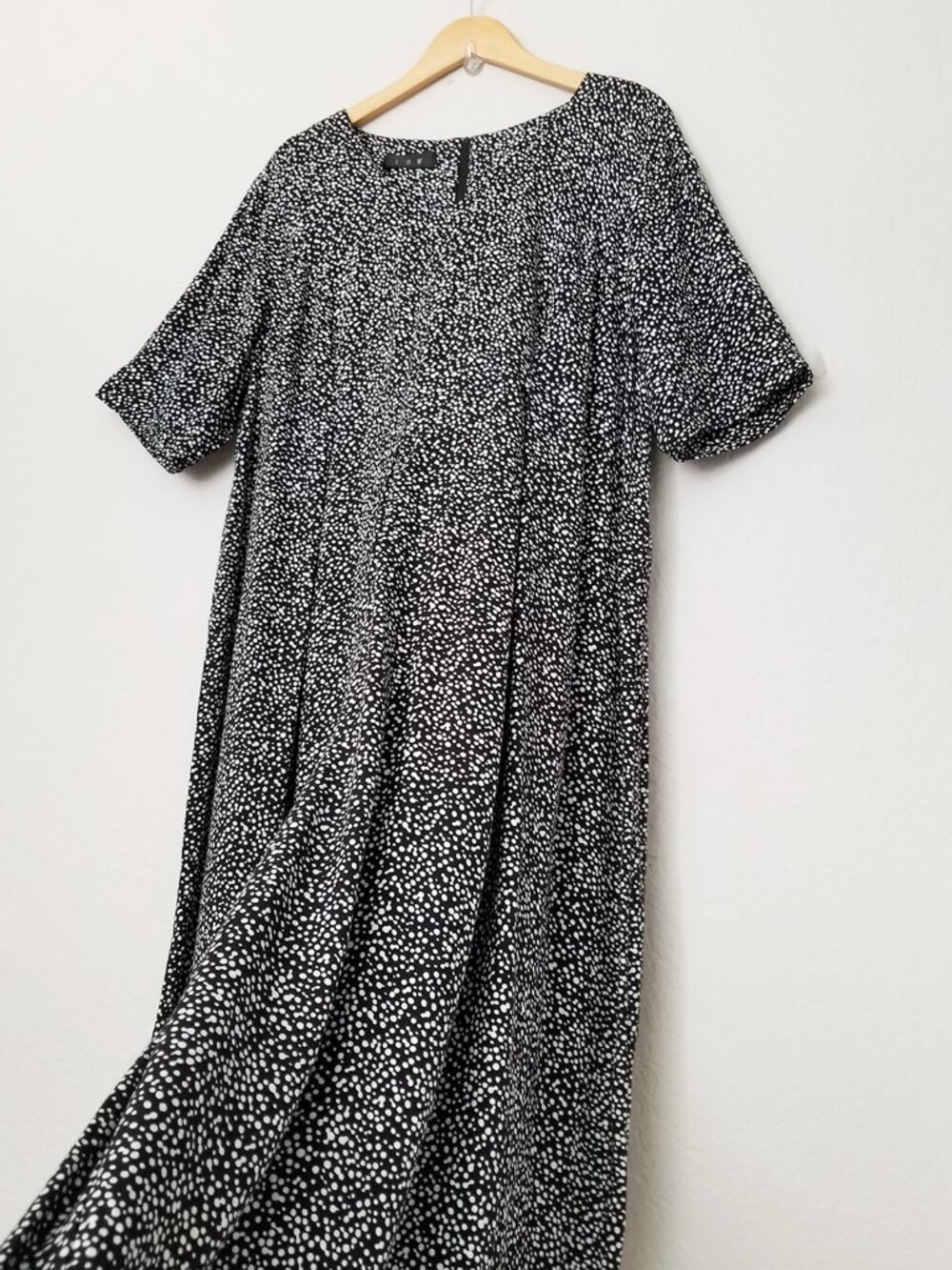 Vintage LBW Super Wide Leg Jumpsuit Plus 2X Black White Spotty Dots Made in USA - Picture 9 of 14